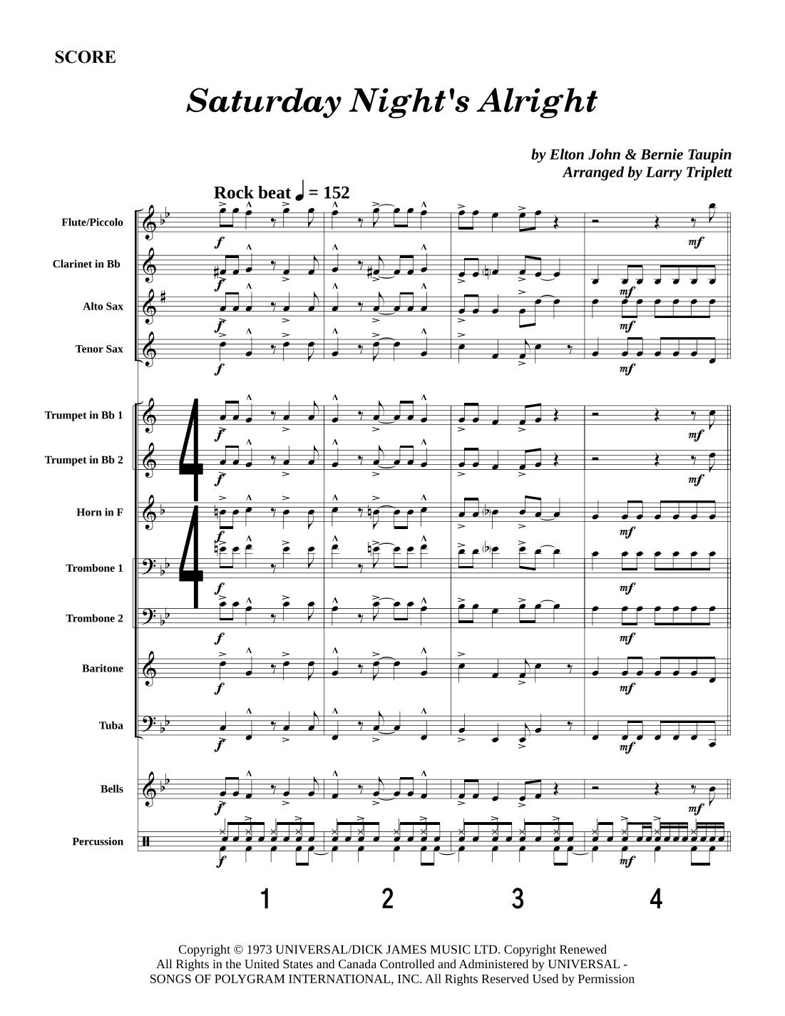 Saturday Night's Alright (for Fighting) (arr. Larry Triplett)
