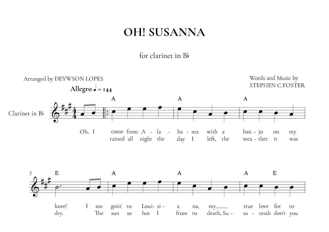Oh! Susanna (arr. Deywson Lopes)