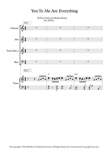 You To Me Are Everything (arr. B Fleet)