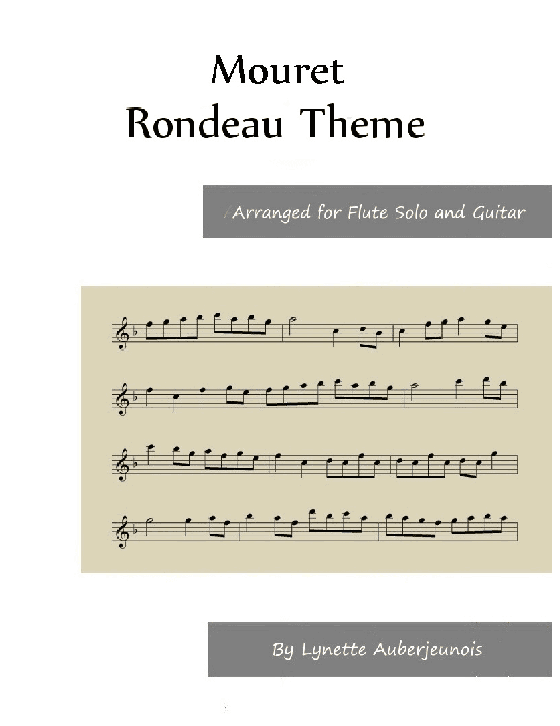 Rondeau Theme - Flute Solo with Guitar Chords (arr. Lynette Auberjeunois)