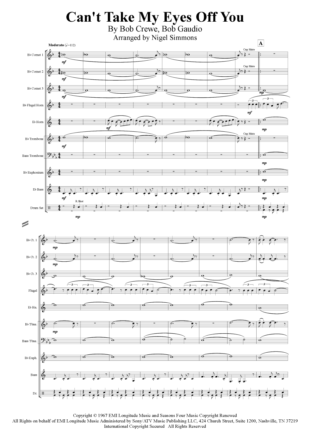 Can't Take My Eyes Off Of You (arr. Nigel Simmons)