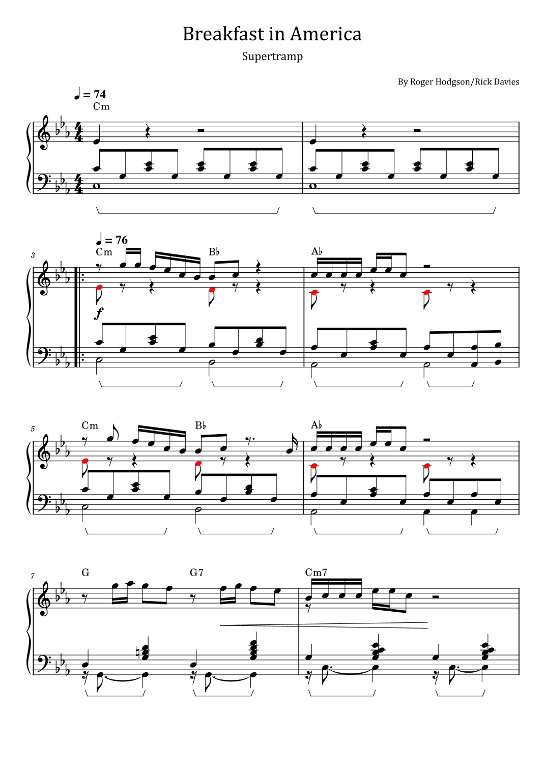 Breakfast In America (arr. poon)