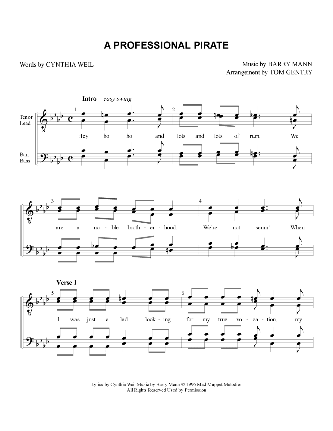 A Professional Pirate (arr. Tom Gentry)