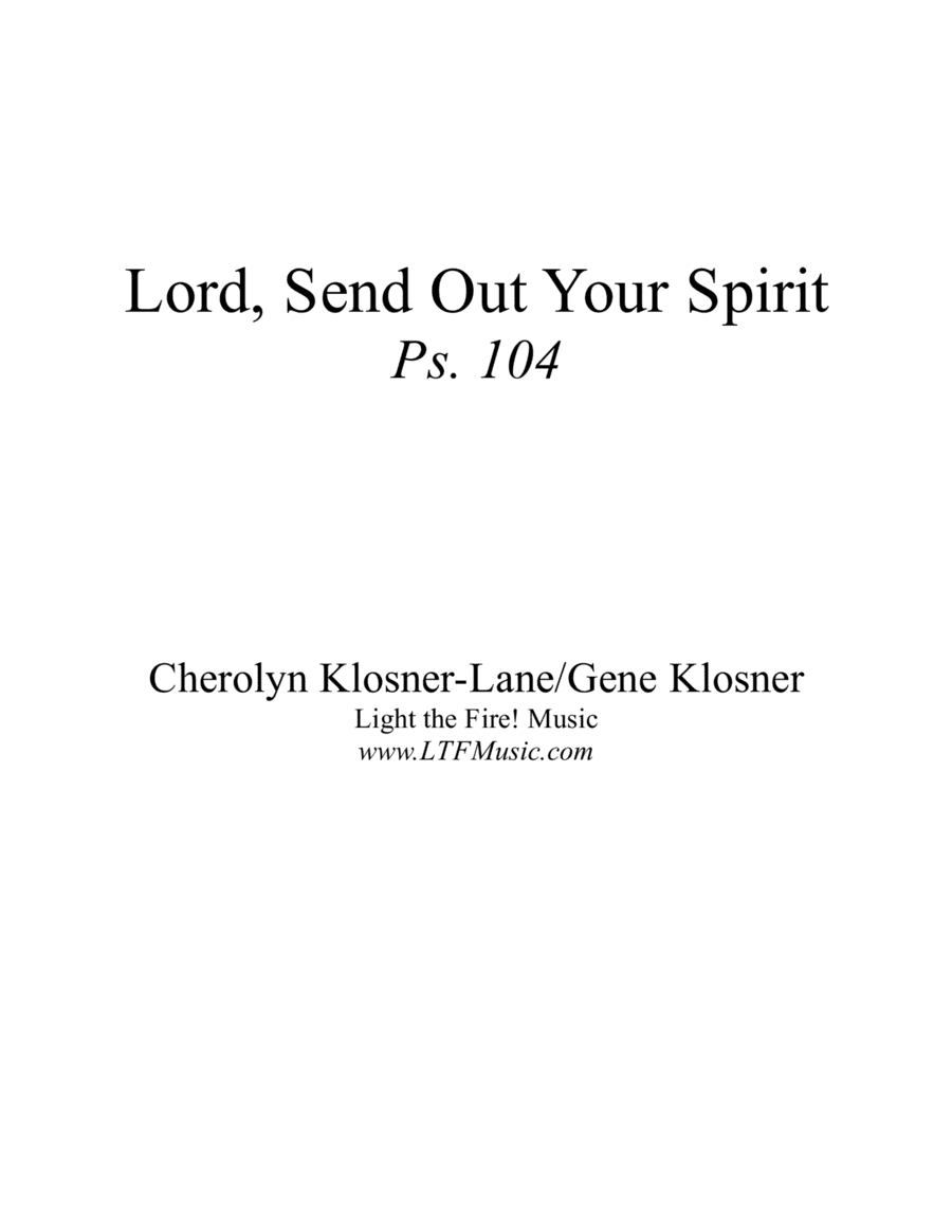 Lord, Send Out Your Spirit (Ps. 104) [Octavo - Complete Package]