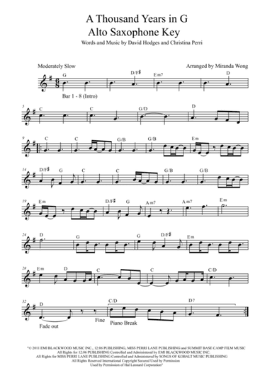 A Thousand Years (arr. Miranda Wong)