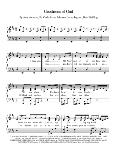 Goodness Of God (arr. Julie Wormald)