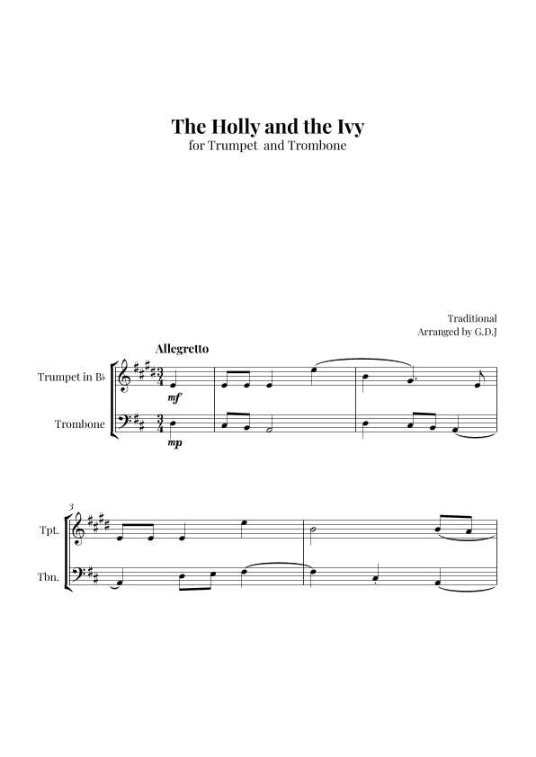 The Holly and the Ivy (arr. GDJ)
