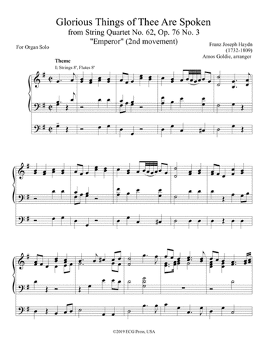 Glorious Things of Thee Are Spoken (arr. ECG Press, USA)