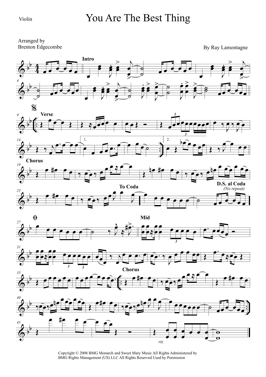 You Are The Best Thing (arr. Brenton Edgecombe)