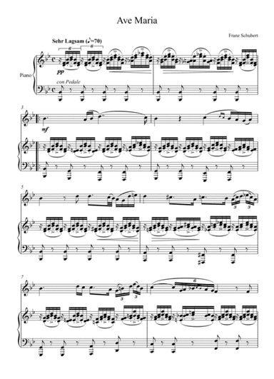 Franz Schubert - Ave Maria (Violin Solo) - Bb Key (arr. André Laitano)