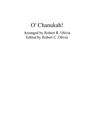 O Chanukah! [Hanukkah] for Flutes (arr. Robert C. Olivia)