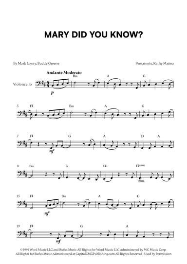 Mary, Did You Know? (arr. Cadenza Editions)
