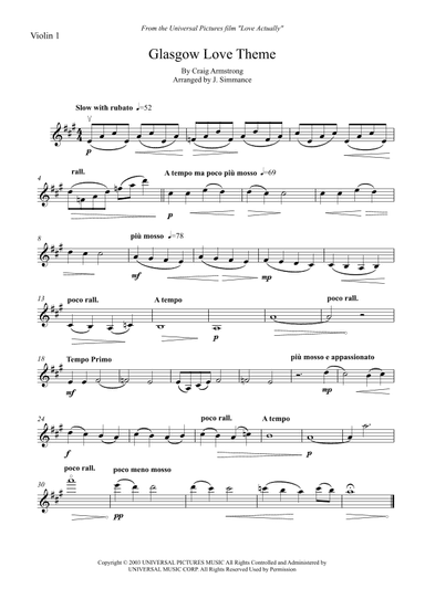 Glasgow Love Theme (arr. J. Simmance)