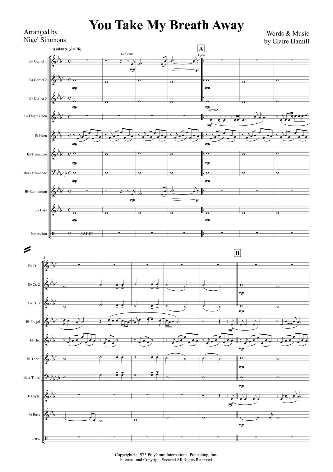 Takes My Breath Away (you Take My Breath Away) (arr. Nigel Simmons)