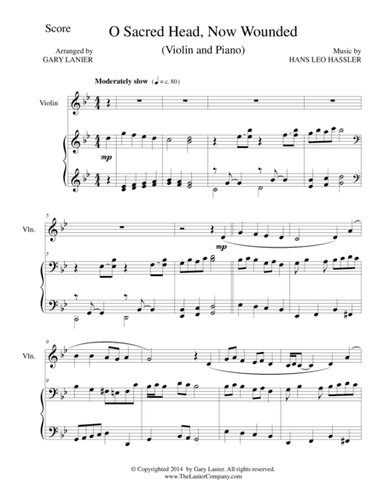 O SACRED HEAD, NOW WOUNDED (Violin/Piano and Violin Part) (arr. Gary Lanier)