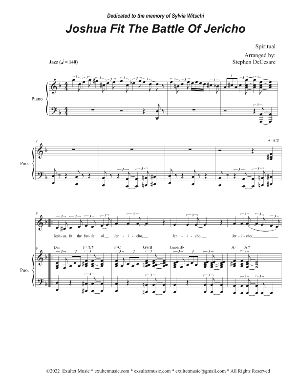 Joshua Fit The Battle Of Jericho (Vocal solo - High Key) (arr. Stephen DeCesare)