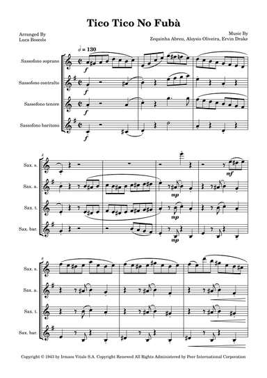 Tico Tico (tico Tico No Fuba) (arr. Luca Boscolo)