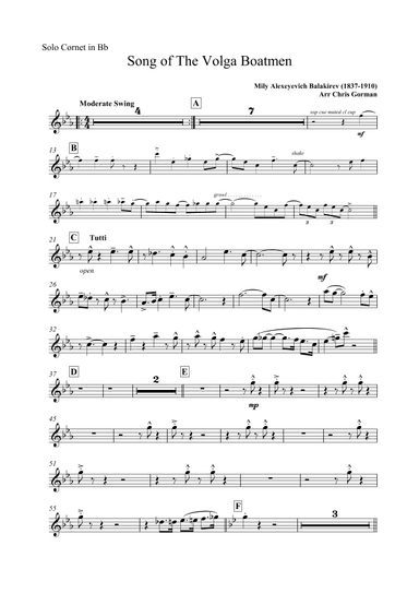 Song Of The Volga Boatmen (arr. Chris Gorman)