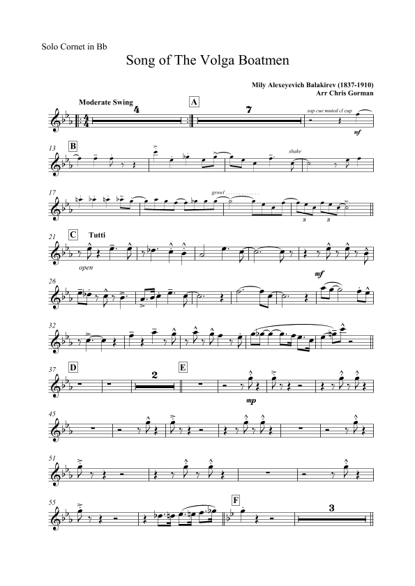 Song Of The Volga Boatmen (arr. Chris Gorman)