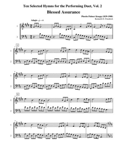 Ten Selected Hymns for the Performing Duet, Vol. 2 - clarinet and bassoon (arr. Kenneth D. Friedrich)