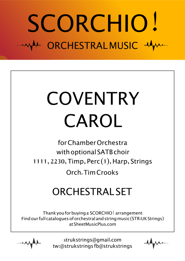 Coventry Carol (SCORCHIO! Orchestral Set) (arr. Tim Crooks)
