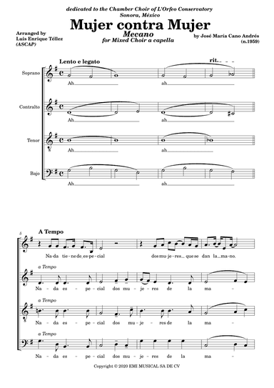 Mujer Contra Mujer (arr. Luis Enrique Téllez)