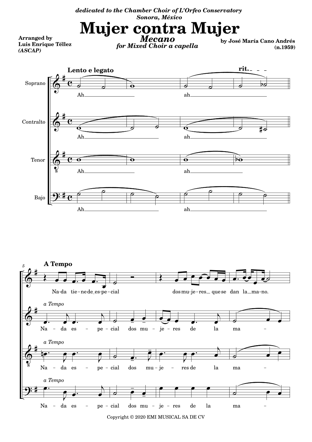 Mujer Contra Mujer (arr. Luis Enrique Téllez)