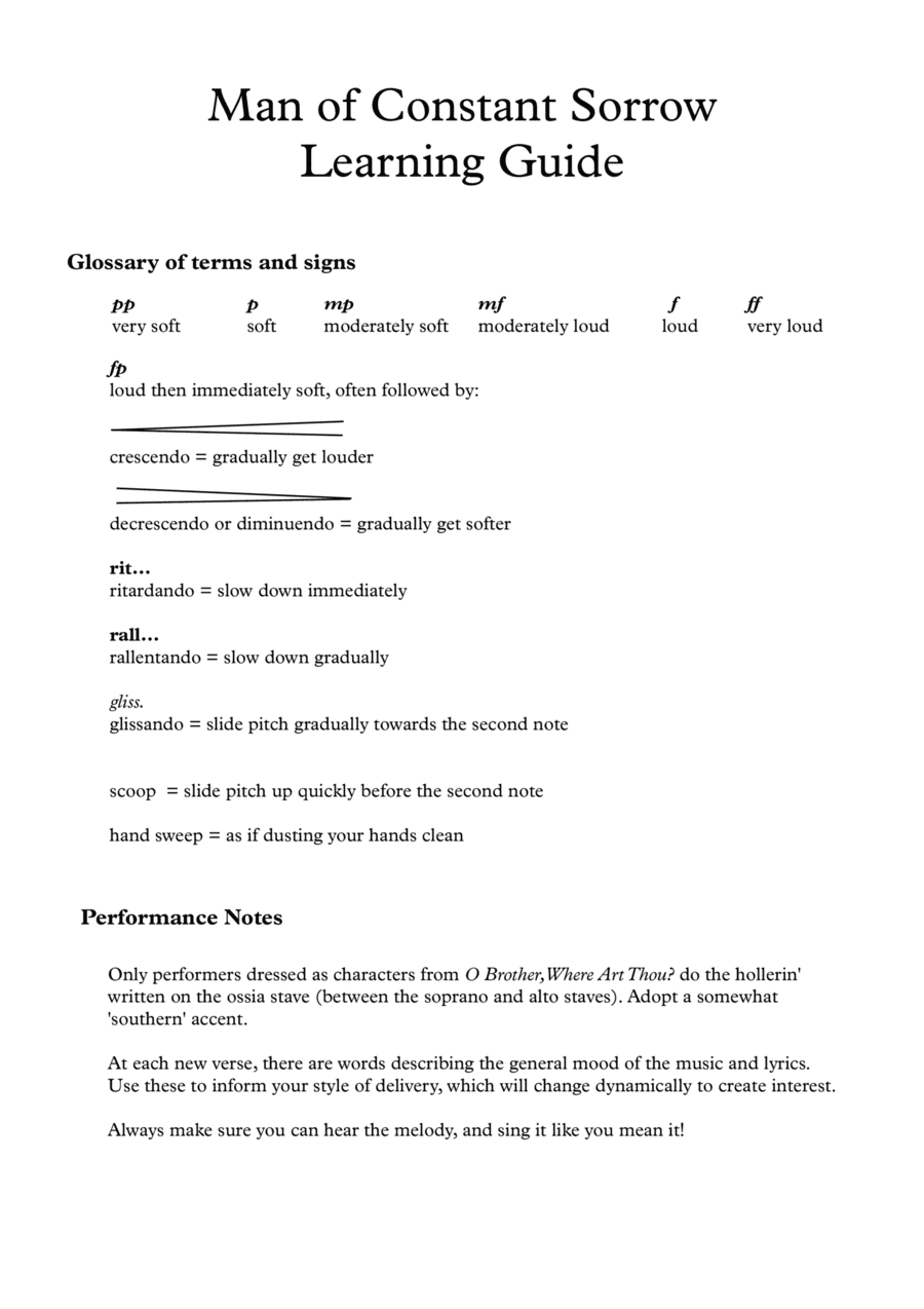 Man of Constant Sorrow for SATB choir (arr. Tiffany Ha)