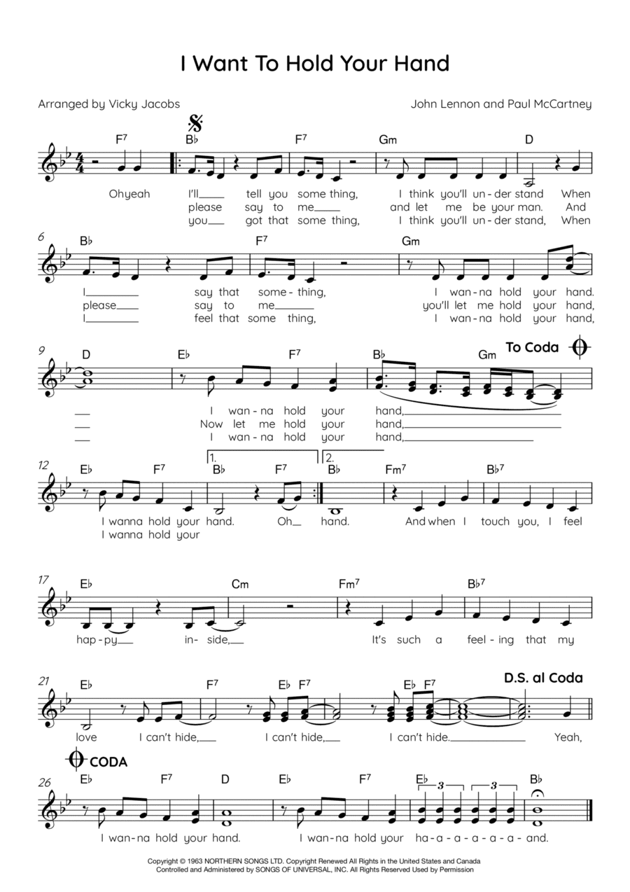 I Want To Hold Your Hand (arr. Vicky Jacobs)