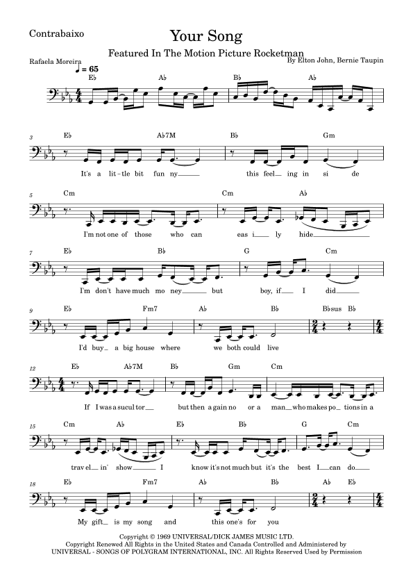 Your Song (arr. Rafaela Moreira)