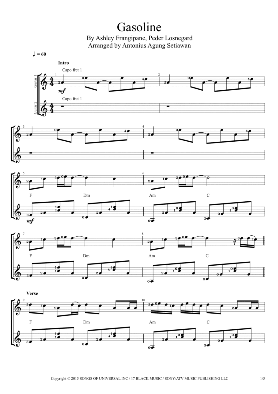 Gasoline (arr. Antonius Agung Setiawan)