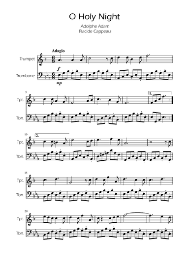 O Holy Night - Trumpet and Trombone Duet (arr. Ygor Nunes)