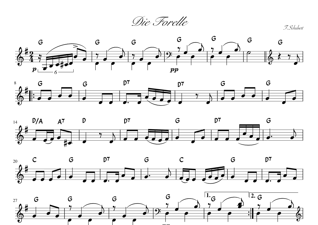 "Die Forelle" Gdur (arr. pfkaori)