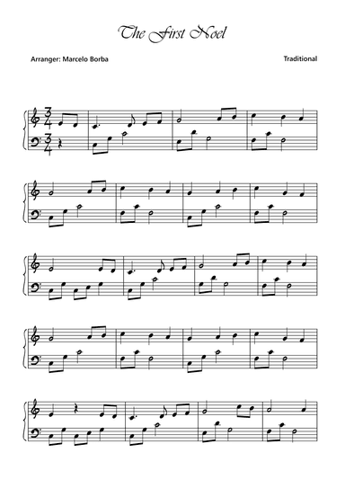 The First Noel (Marimba 4 Mallets) (arr. Marcelo Borba)