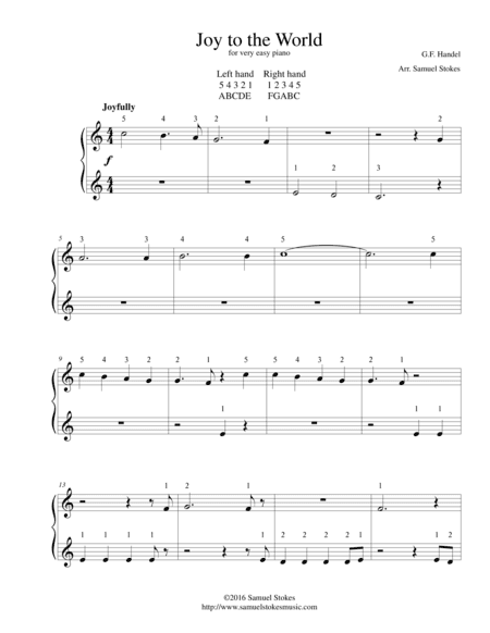 Joy to the World - for very easy piano (arr. Samuel Stokes)