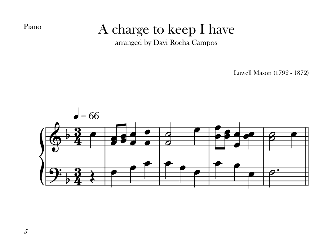A charge to keep I have (arr. Davi Rocha Campos)