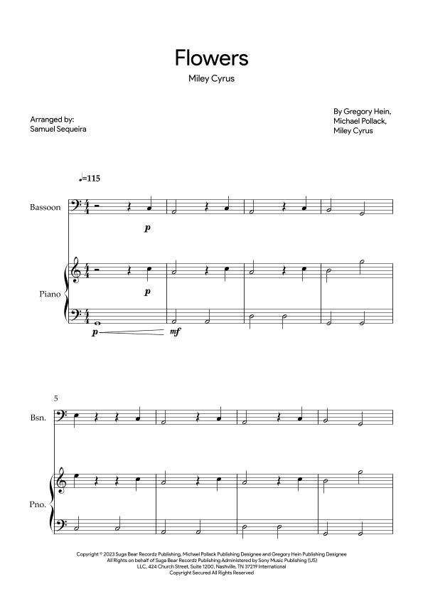 Flowers (arr. Samuel Sequeira)