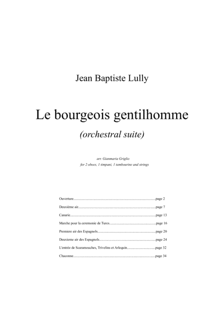 Lully - Le Bourgeois gentilhomme Suite (arr. Gianmaria Griglio)