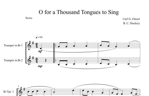 O for a Thousand Tongues to Sing (Trumpet Duet) (arr. B. C. Dockery)