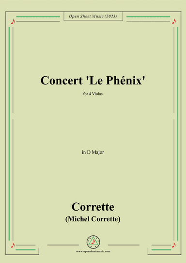 M. Corrette-Concert 'Le Phénix',in D Major,for 4 Violas (arr. OSM Press)