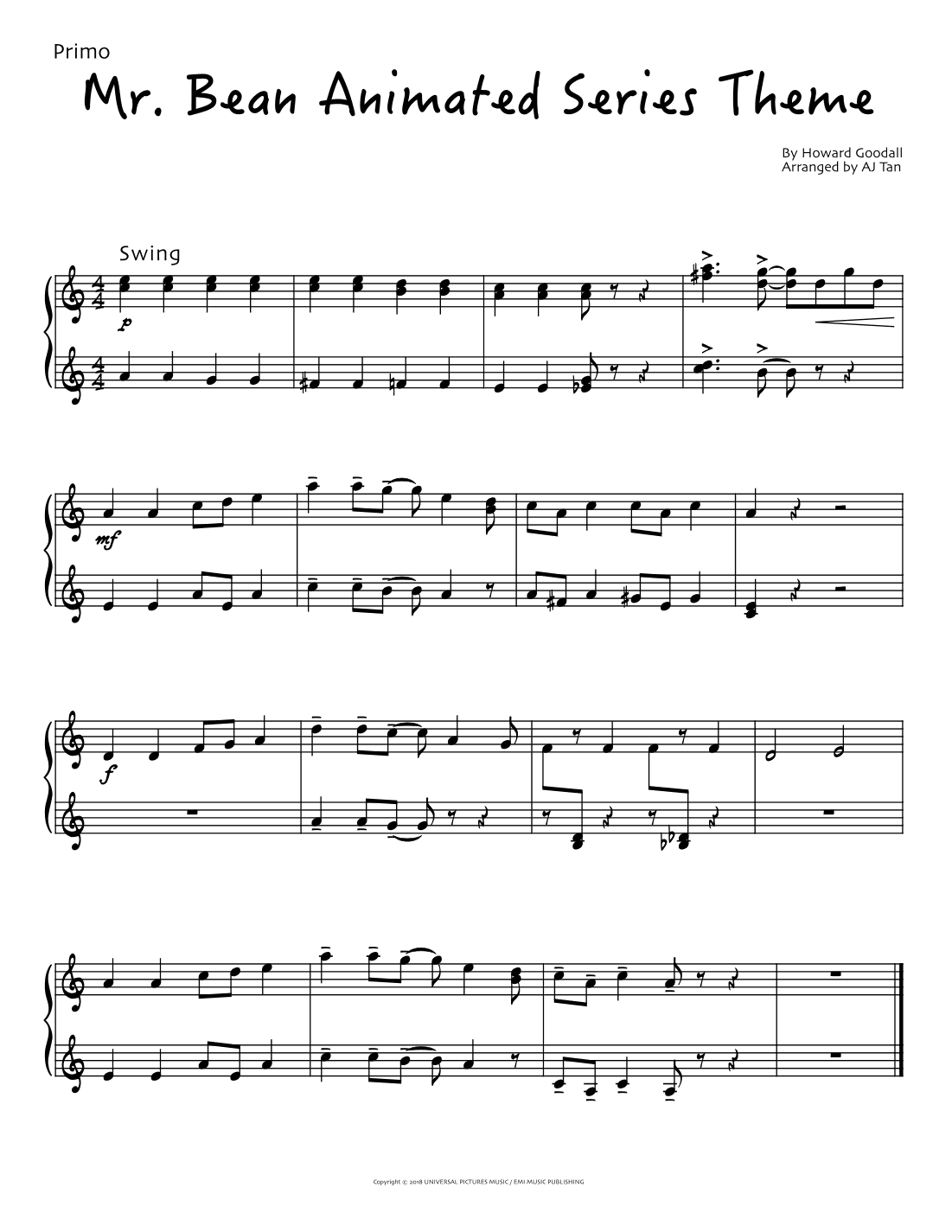 Mr. Bean Animated Series Theme (arr. AJ Tan)