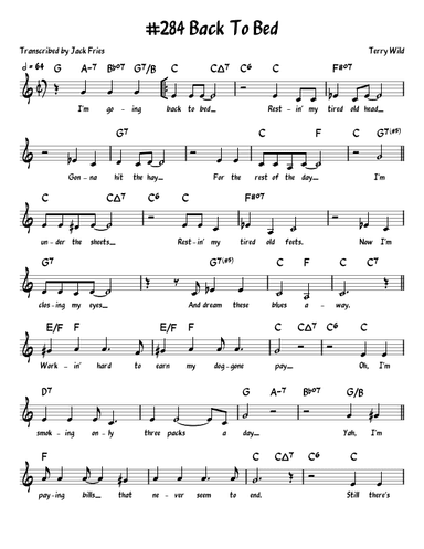 Back To Bed (arr. John Fries)