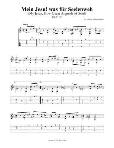 Mein Jesu! was für Seelenweh (My Jesus, How Great Anguish of Soul) BWV 487 (arr. Mark Phillips)