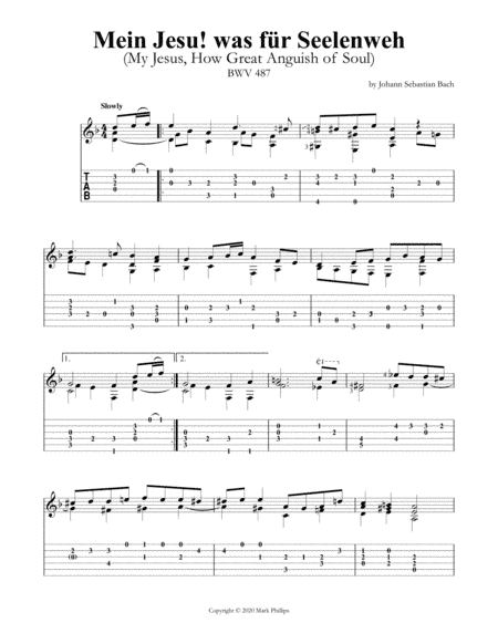 Mein Jesu! was für Seelenweh (My Jesus, How Great Anguish of Soul) BWV 487 (arr. Mark Phillips)
