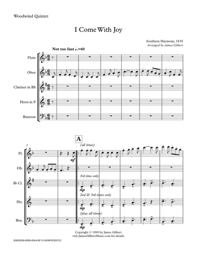 I Come With Joy (arr. James Gilbert)