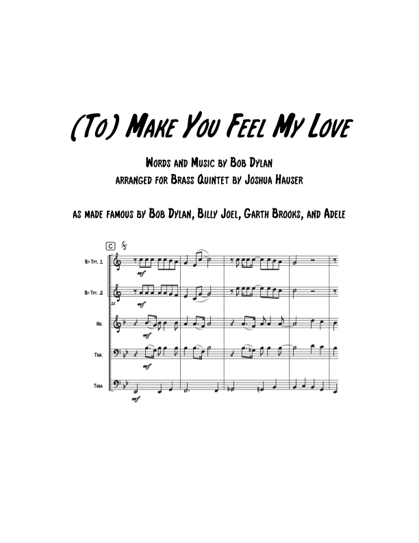 Make You Feel My Love (arr. Joshua Hauser)
