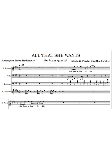All That She Wants (arr. Zoran Radanovic)