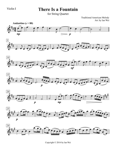 There Is a Fountain for String Quartet (arr. Ian Wei)