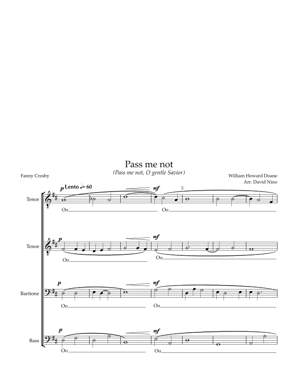 Pass me not (arr. David Nino)