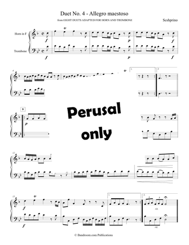 “Duet No. 4 - Allegro maestoso” from EIGHT DUETS ADAPTED FOR HORN AND TROMBONE (arr. Brian Harris)